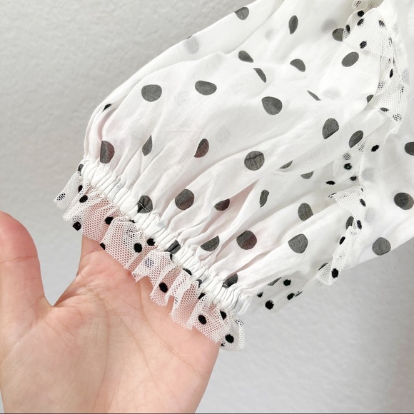Ulla Johnson Presley Polka Dot Dress White & Black Size 2 - Picture 6 of 7